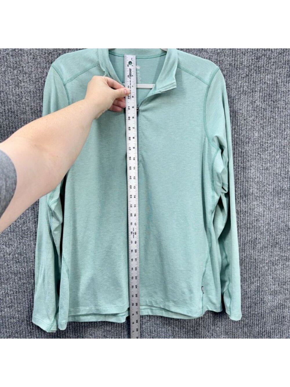 REI Top Midweight Base Layer Womens XL Half-Zip Long Sleeve Thumbholes Pullover - Picture 6 of 8